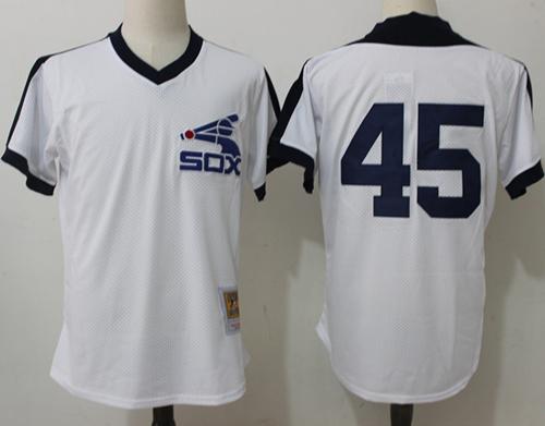 Mitchell And Ness 1981 White Sox #45 Michael Jordan White Throwback Stitched MLB Jersey - Click Image to Close
